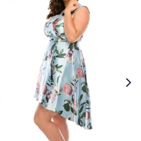 Shelby Nites Plus Size Sky Peony High-low dres NWT - Picture 4 of 4